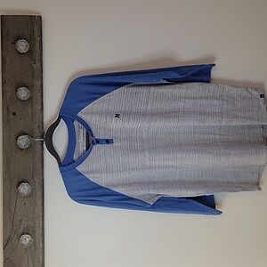 Hurley Blue and Gray Raglan Shirt SZ XL